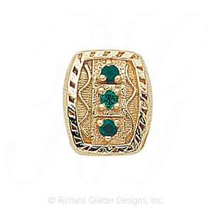GS264 E - 14 Karat Gold Emerald Slide 
